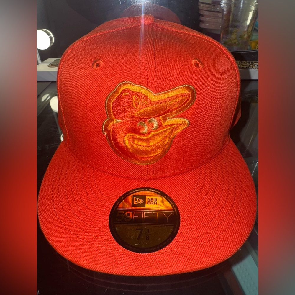 Baltimore Orioles New Era Orange Creamsicle Camo Under Fitted Cap NEW Size 7 3/8